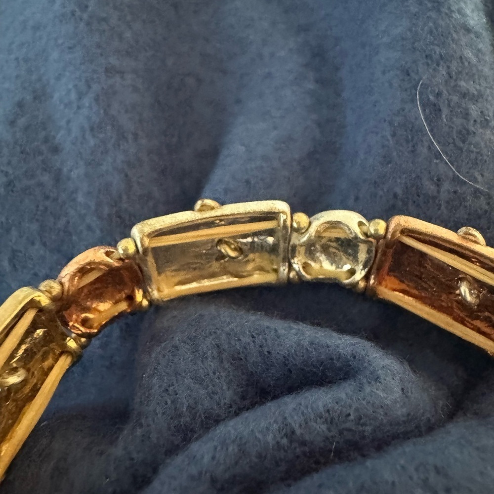 Gold and Silver Floral Leaf Bracelet - Picture 3 of 6